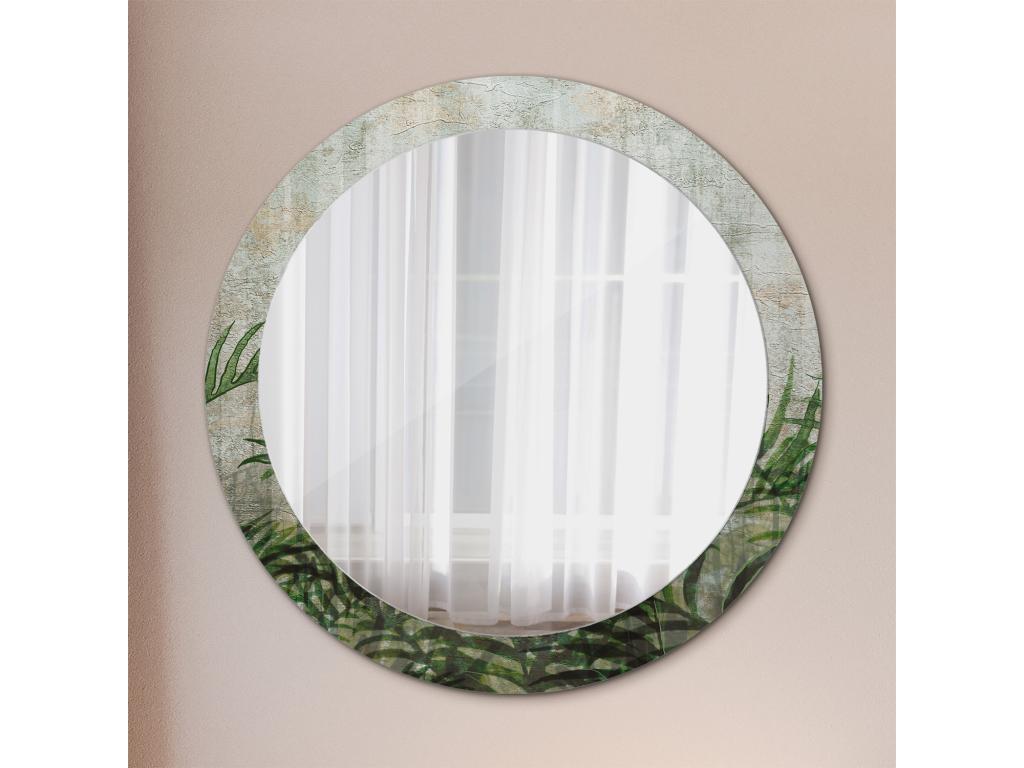 Espejo Redondo Decorativo - Hojas de Helecho - 80cm