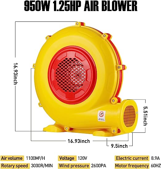 950W Commercial Inflatable Bouncer Blower Pump Fan - Image 2 950W Commercial Inflatable Bouncer Blower Pump Fan - Image 2