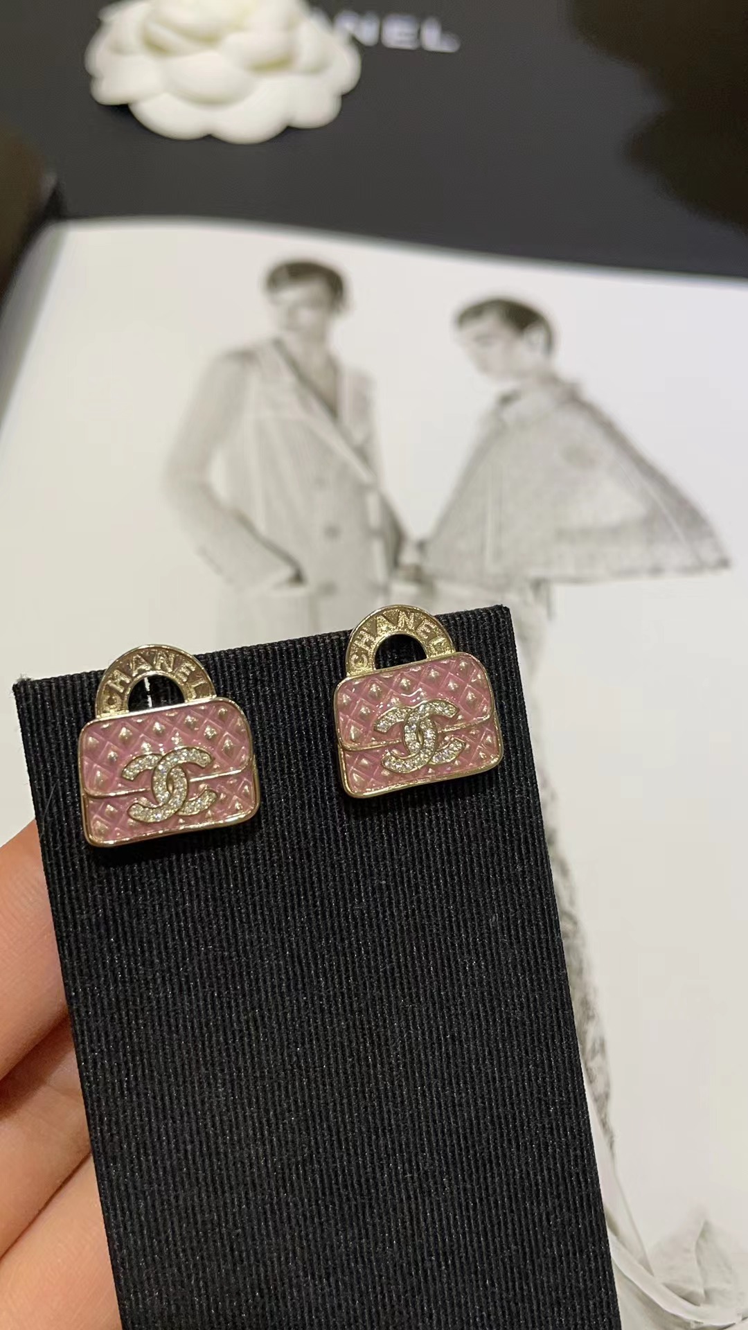 Chanel Pink Bag Earrings - Original Replica Club