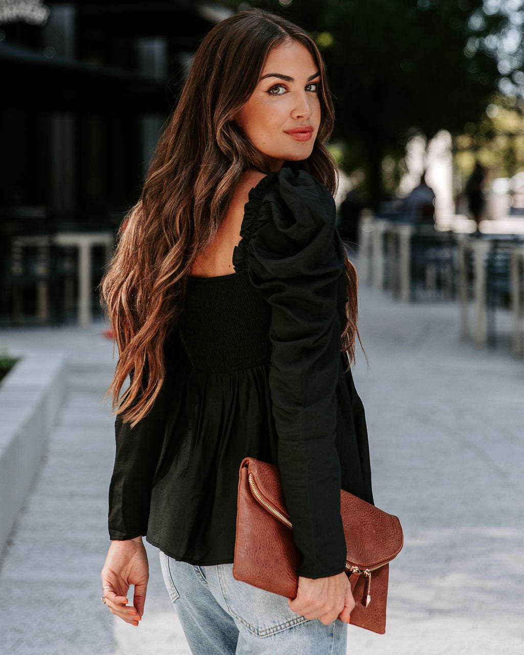 Your Royal Flyness Sweetheart Puff Sleeve Top - Black - Se7enfashion
