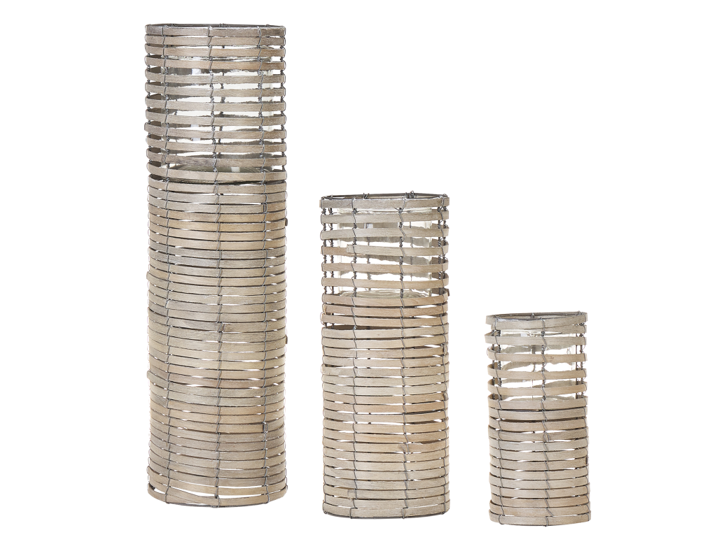 Juego de 3 candeleros ROVARE Gris