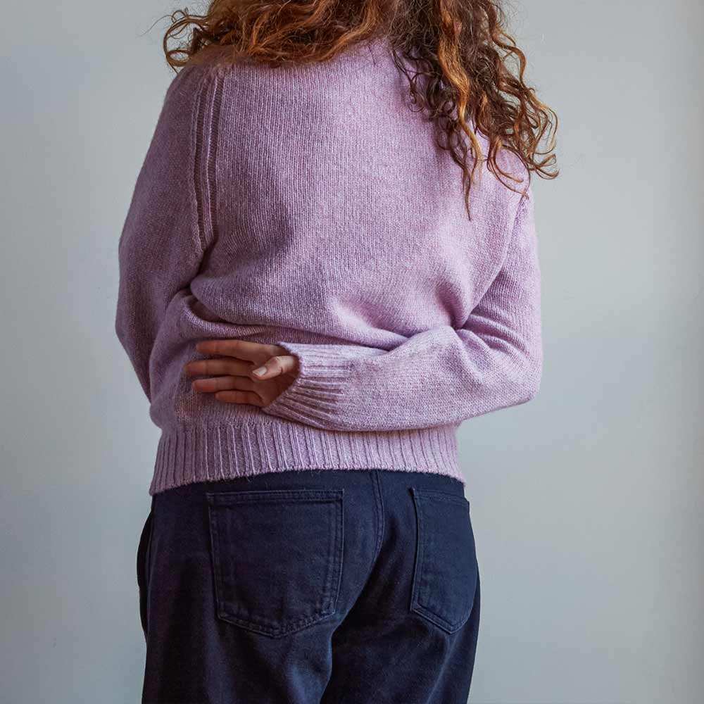 Merci - Pull en laine Shetland Femme - Rose