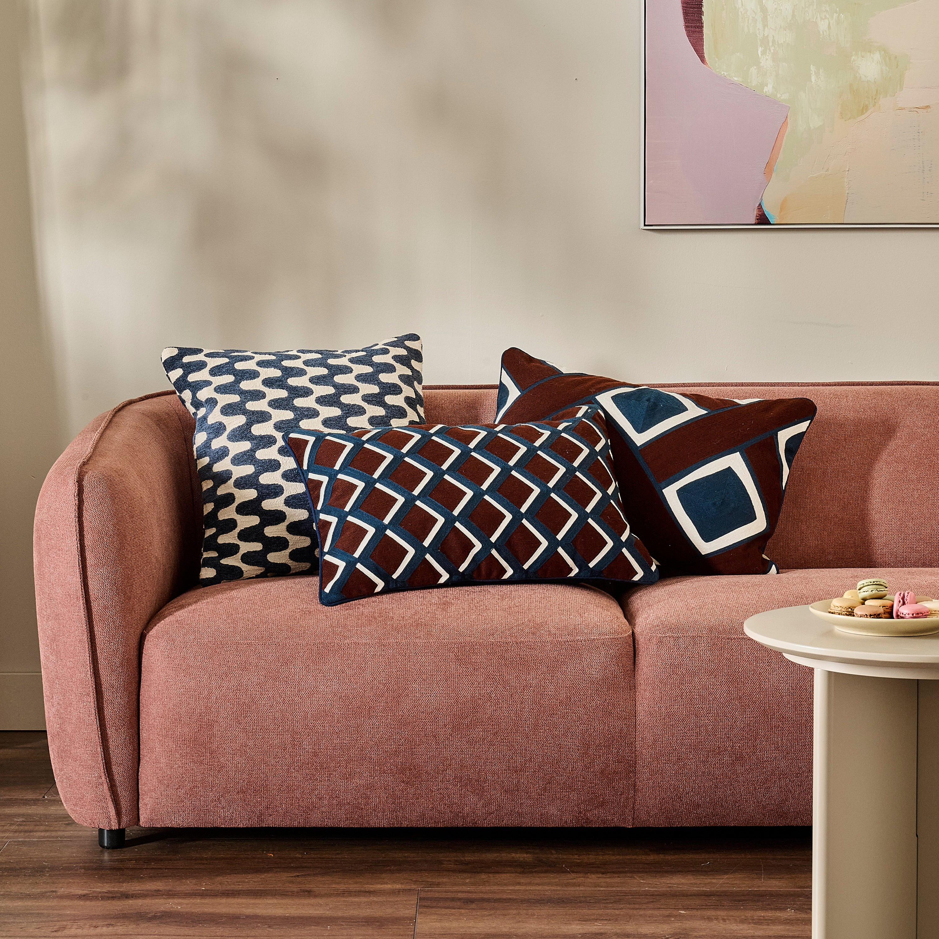 by fonQ Wavies Sierkussen 50 x 50 cm - Blauw