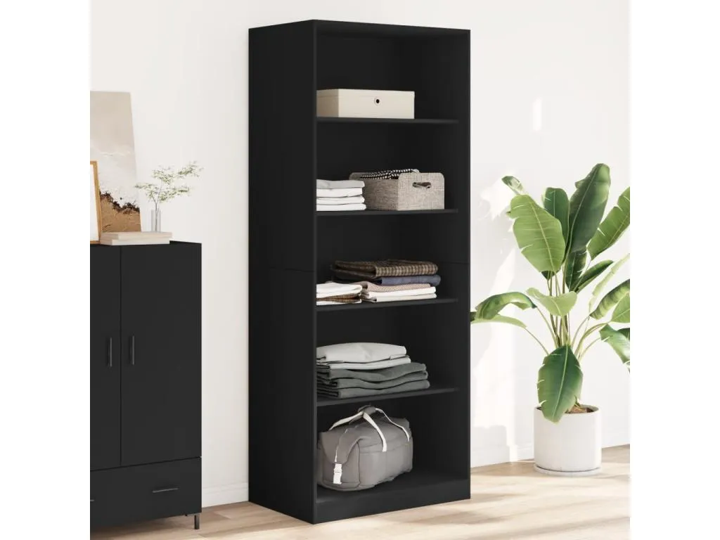 Armario negro 80x50x200 cm de Homepleno contrachapada uhsg90175