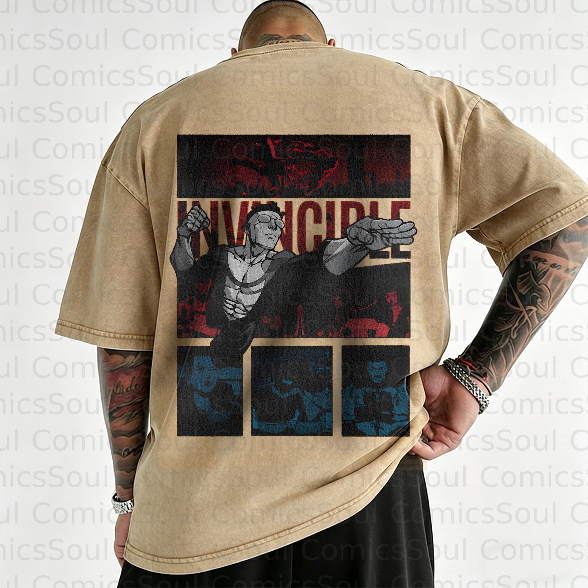 Unisex Anime Inspired Vintage Washed T-Shirt