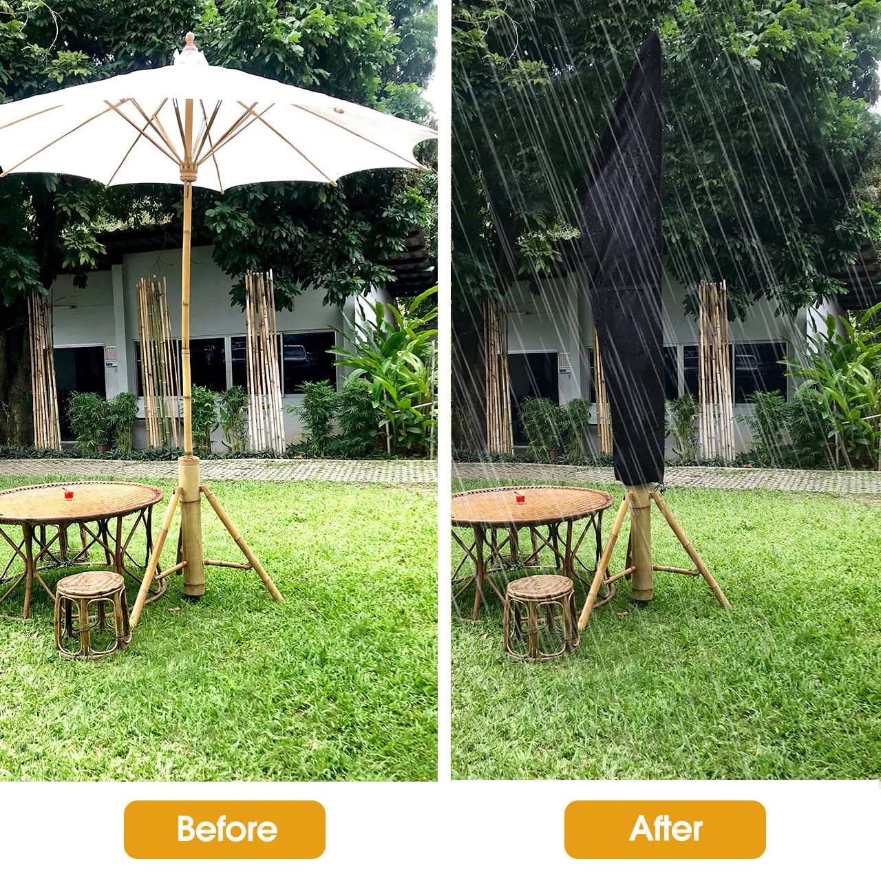 Homitt Patio Umbrella Cover, Cantilever Outdoor Umbrellas Cover, for 7ft to 11ft Offset Market Durable Umbrella Cover, Parasol Waterproof Umbrellas Cover with Zipper - Image 4