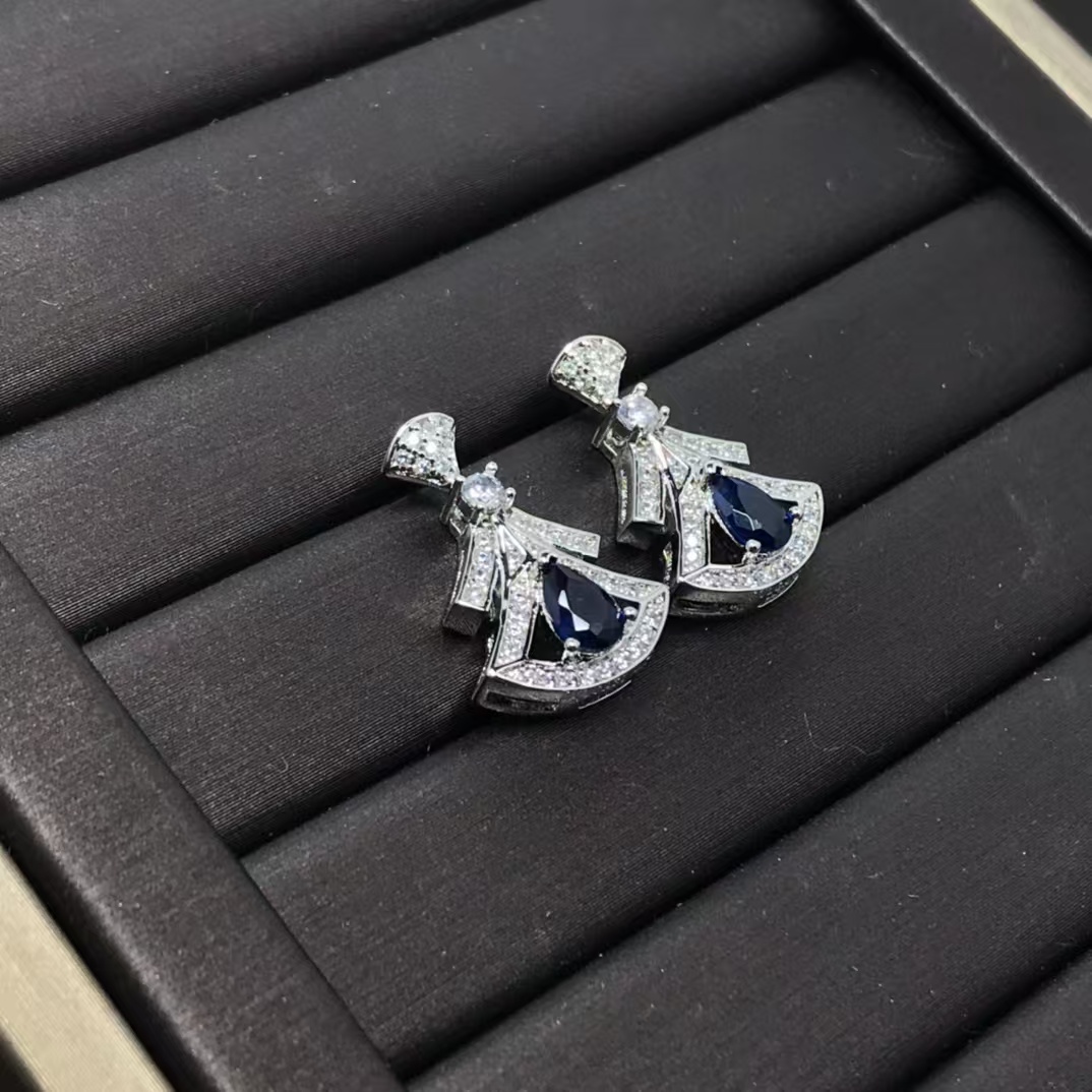 Bvlgari Divas' Dream Earrings - Navy Teardrop Diamond - Original Replica Club