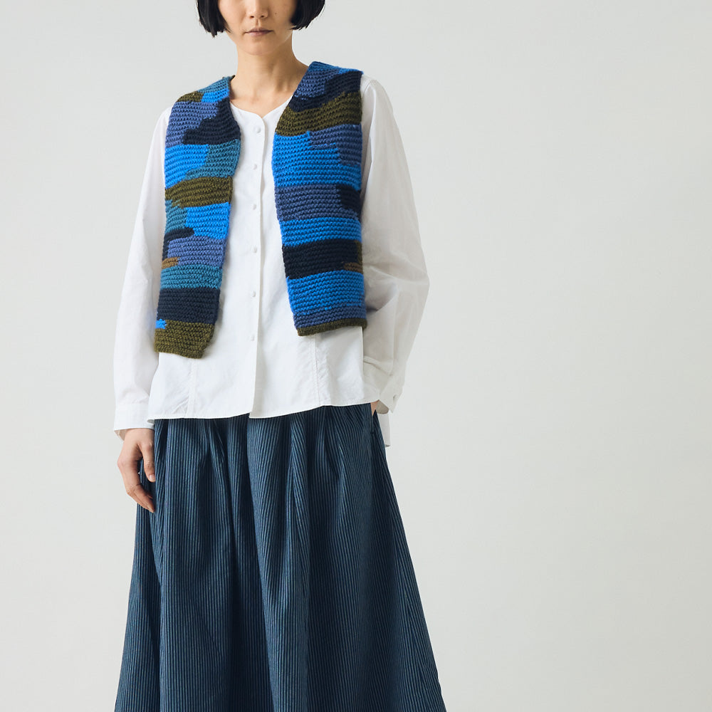 Toast - Gilet Patchwork - Bleu Multi