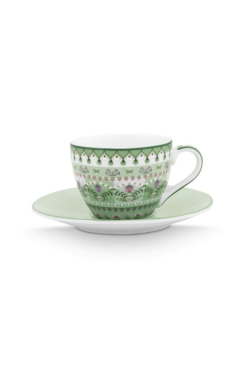 Espresso Cup and Saucer Lily&Lotus Moon Delight Light Green