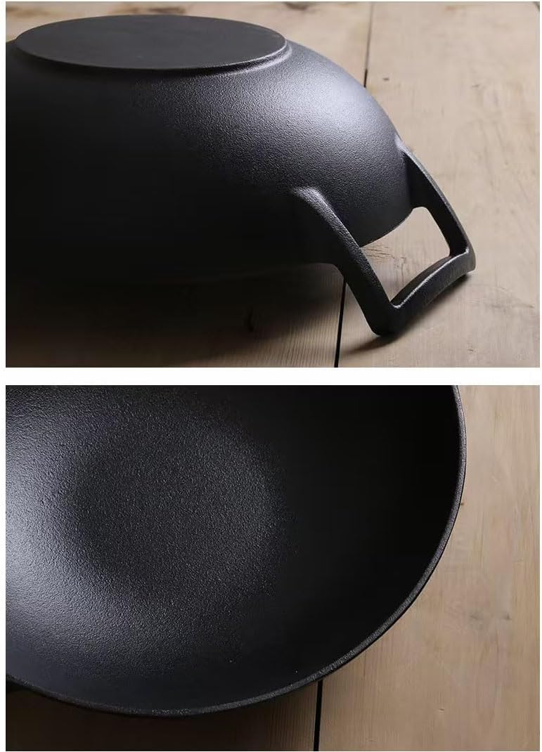 Cast Iron Wok with Lid (Wok with Lid 12 inch)