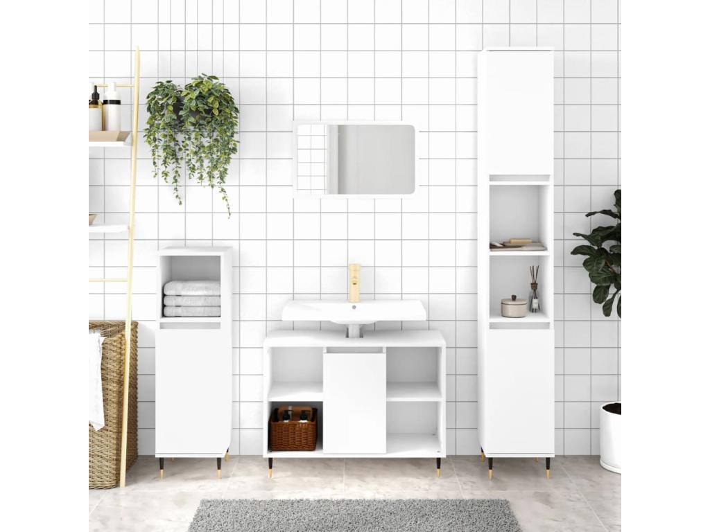 Mueble de baño madera de ingeniería Lujodec 80x33x60 cm