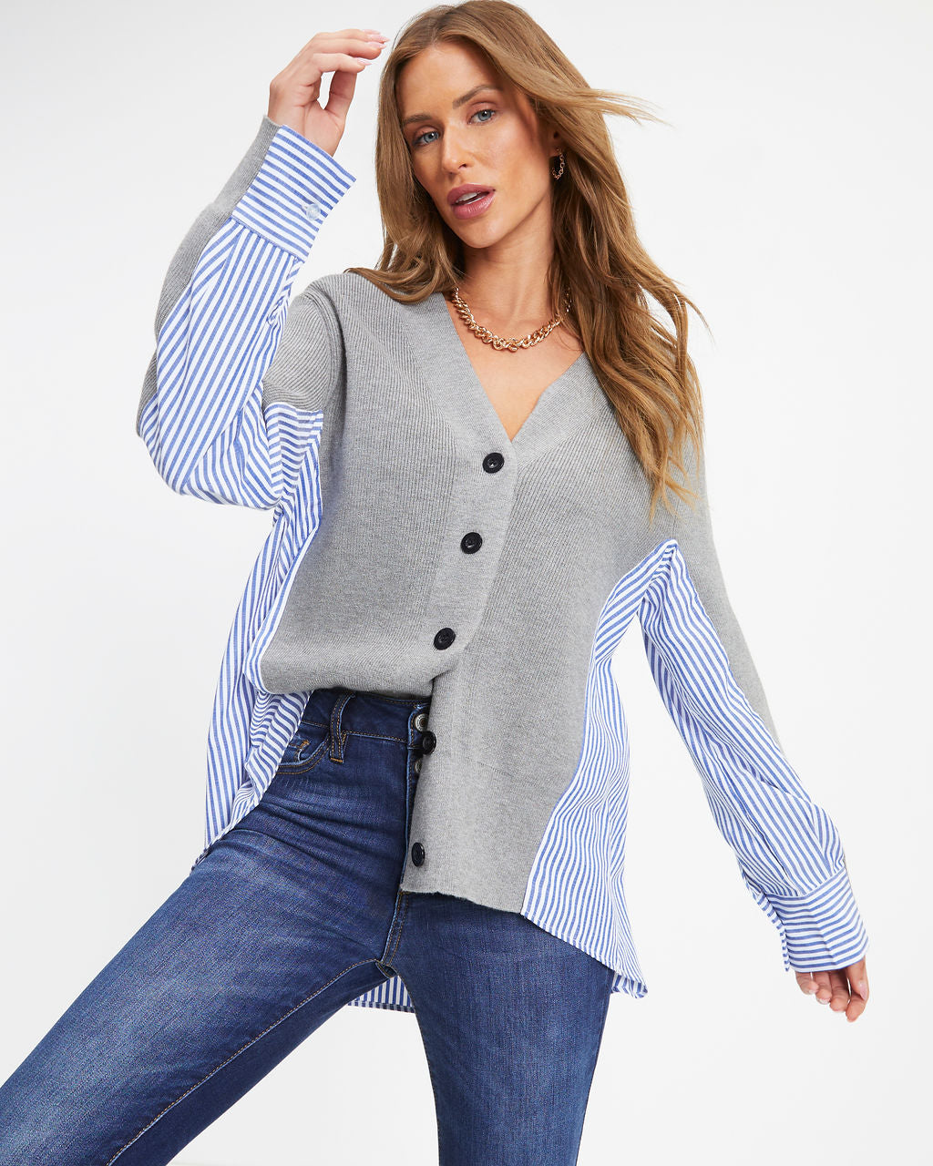 Marvin Contrast Knit Cardigan - Se7enfashion