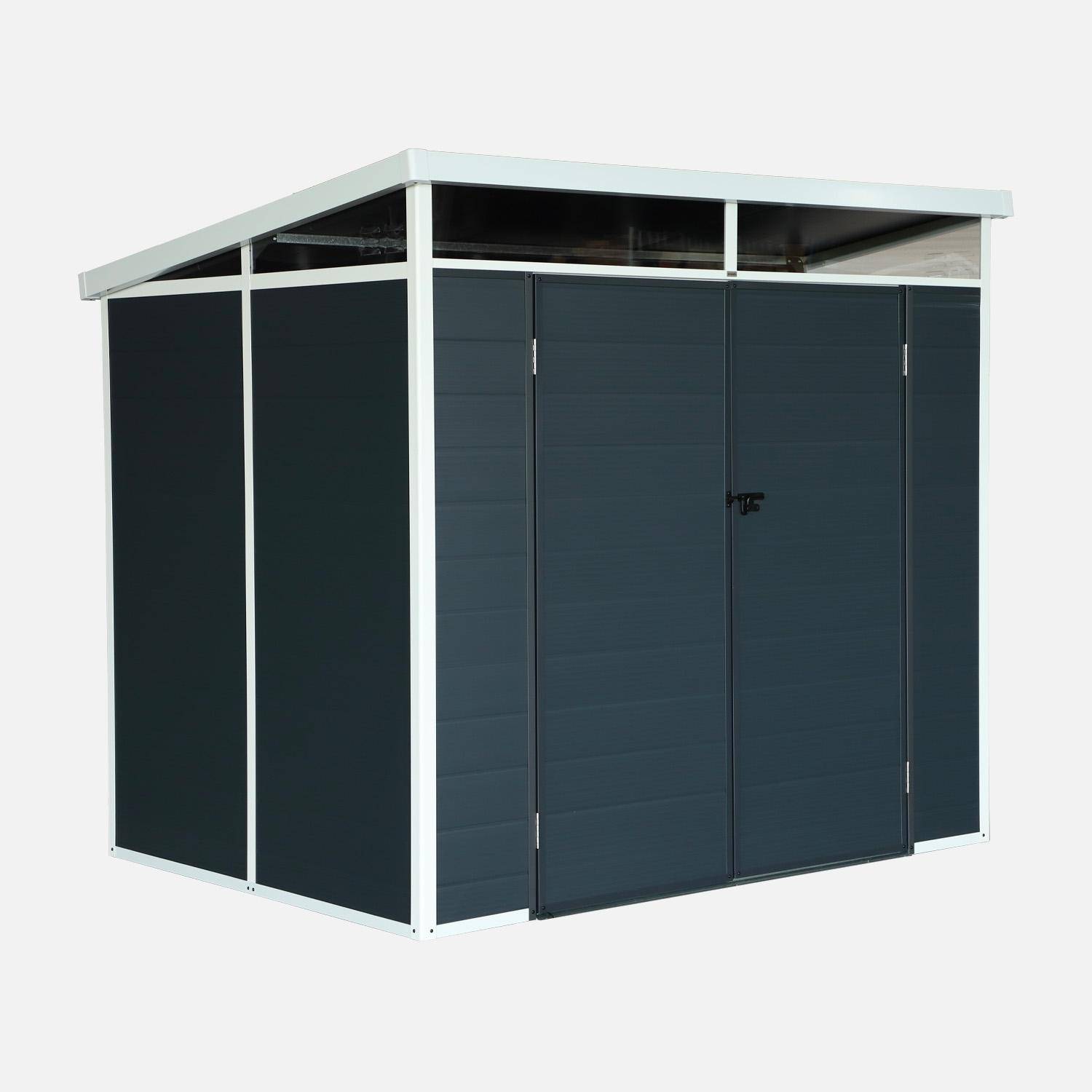 Artois - Caseta de jardín de plástico, estructura de aluminio, 4.55m²