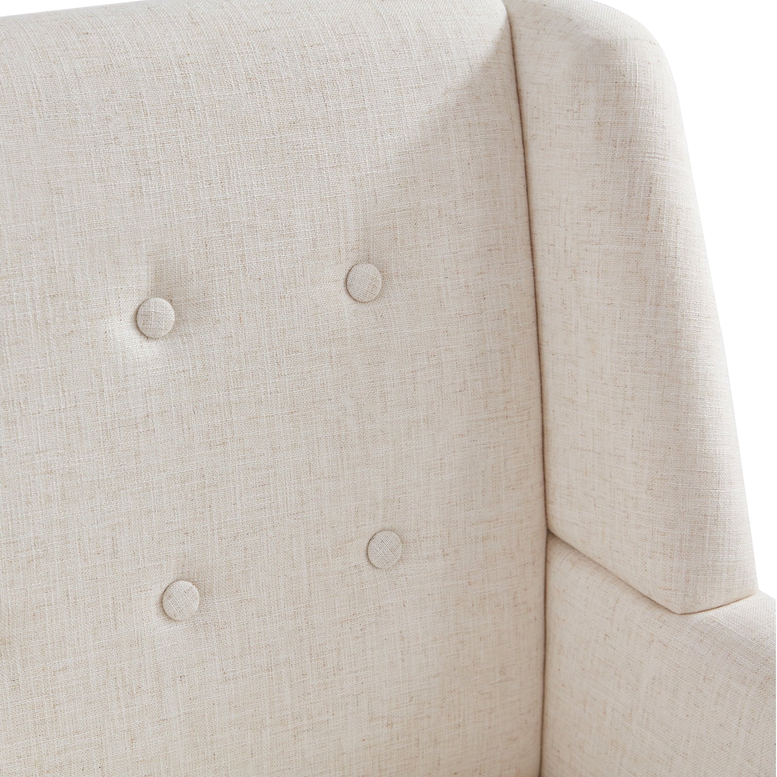 HUIMO Accent Chair, Button-Tufted Upholstered Living Room Chairs, Mid Century Modern Comfy Reading Chairs for Bedroom, Living Room, Beige - Image 11