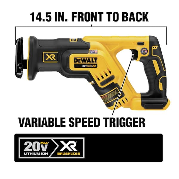 DEWALT 20V MAX XR Cordless Brushless Compact Reciprocating Saw, Tool Only - DCS367B - Image 2 DEWALT 20V MAX XR Cordless Brushless Compact Reciprocating Saw, Tool Only - DCS367B - Image 2