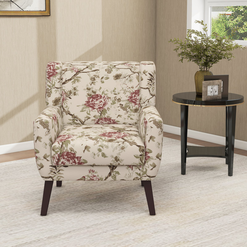WAYFAIR George Oliver Jaqueze CreamPink Linen Blend