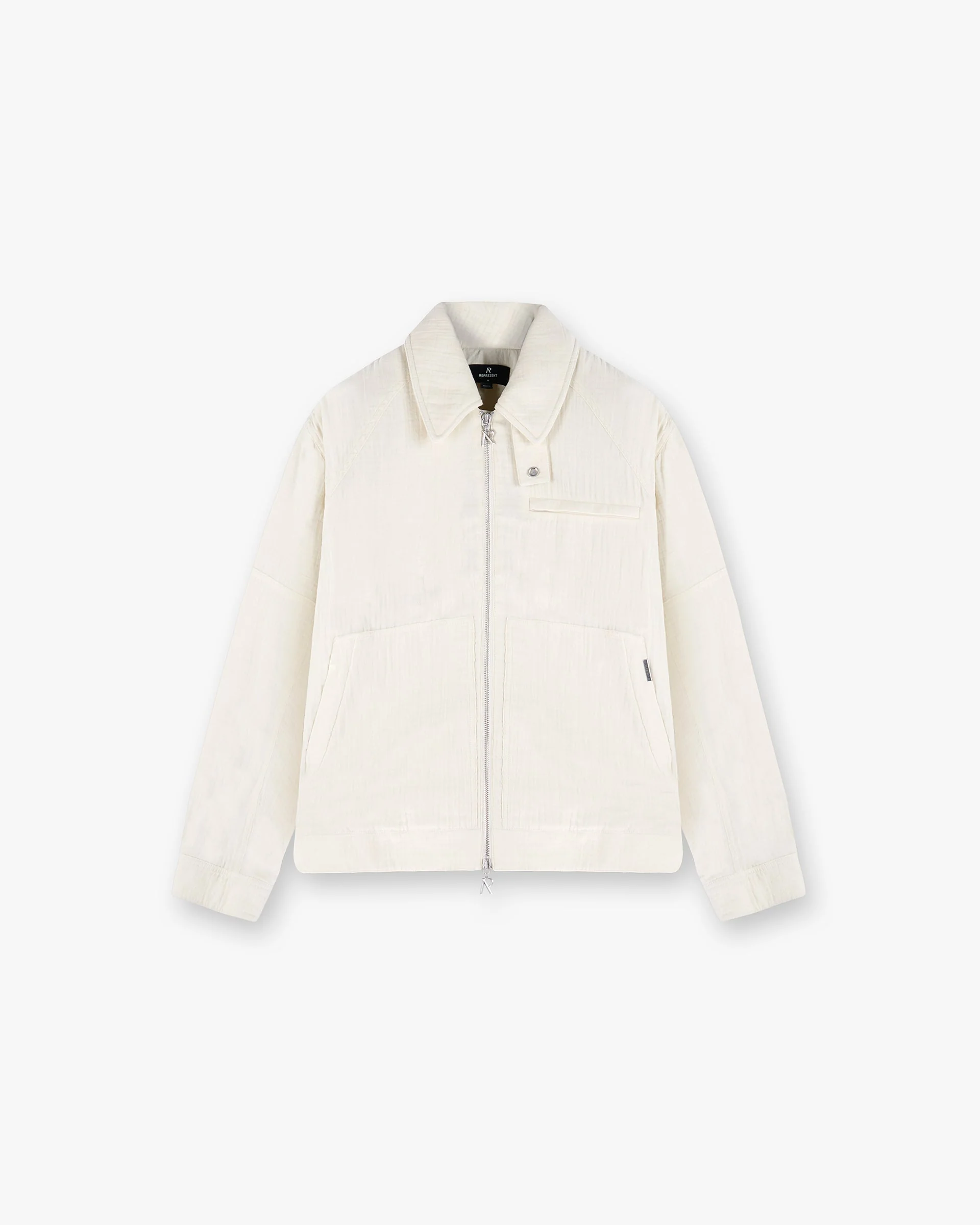 Crinkle Trucker Jacket - Ecru