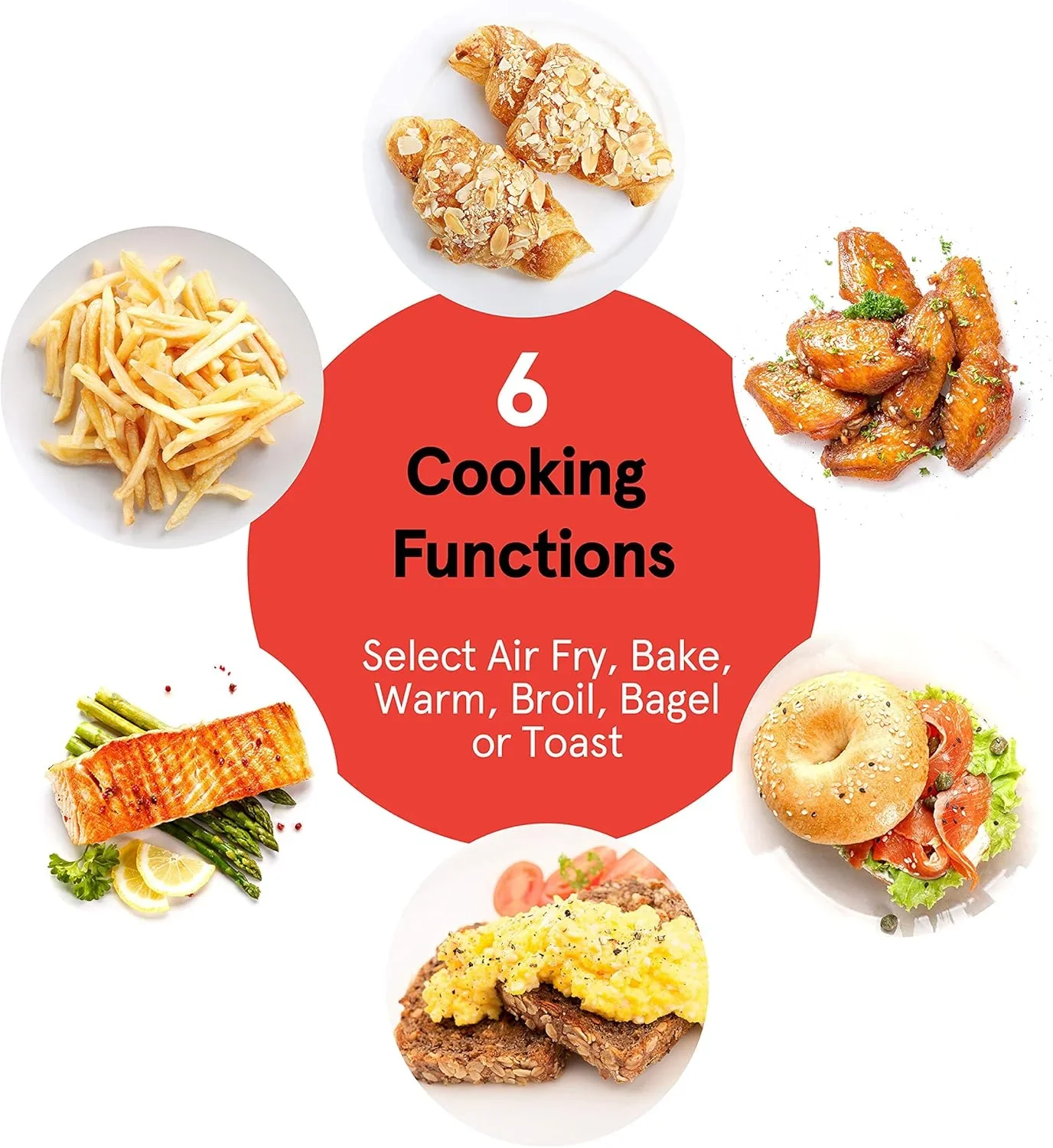 Gourmia Oven Air Fryer Combo with 17 Cooking Presets 24L Capacity Convection Rack