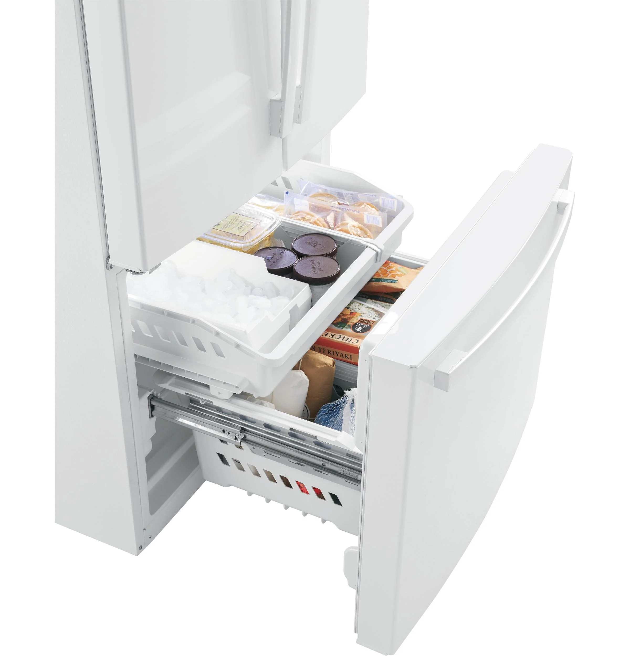 GE APPLIANCES GNE25JGKWW french door freestanding refrigerator - Image 4