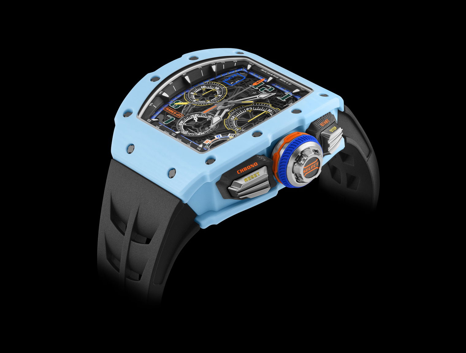 Superclone Richard Mille 65-01 Automatic Split-Seconds Chronograph Pastek Blue Quartz TPT®