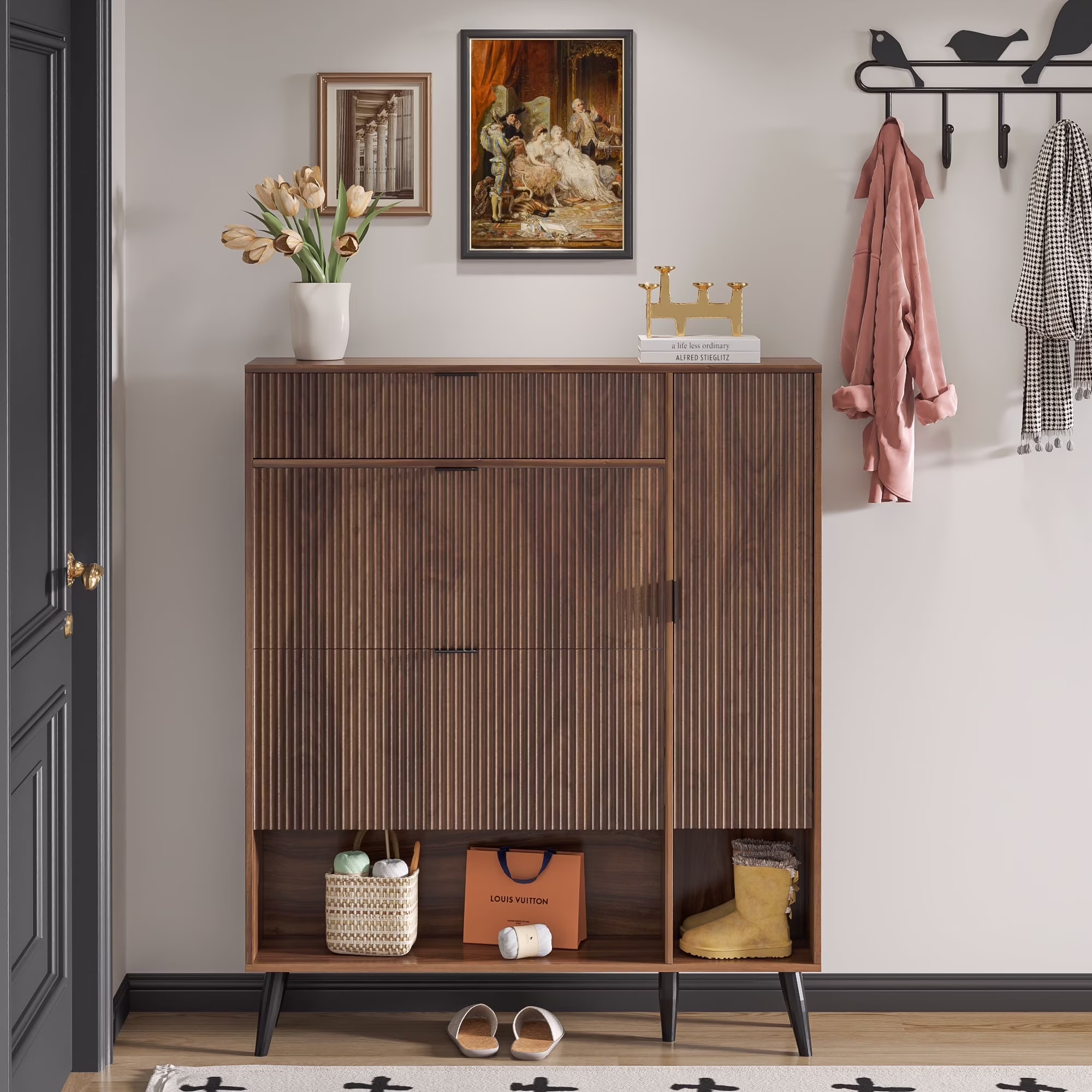 Shoe Cabinet with Drawers, slim storage cabinets, entryway shoe storage cabinets - Image 3