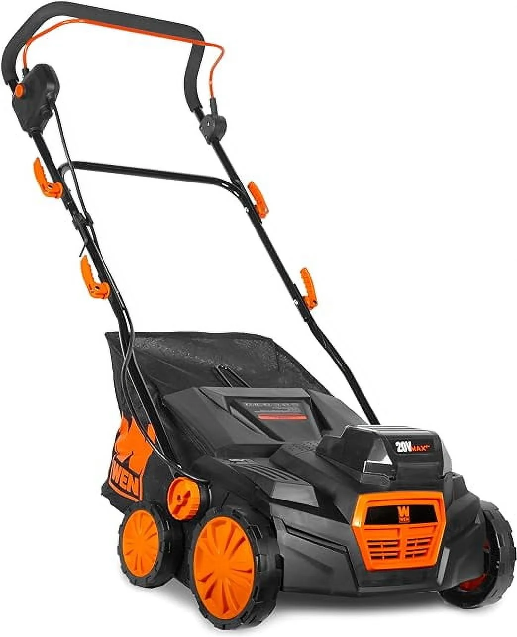 WEN 15" 20V Cordless Electric Dethatcher and Scarifier Walk-Behind Lawn Mower - Image 2