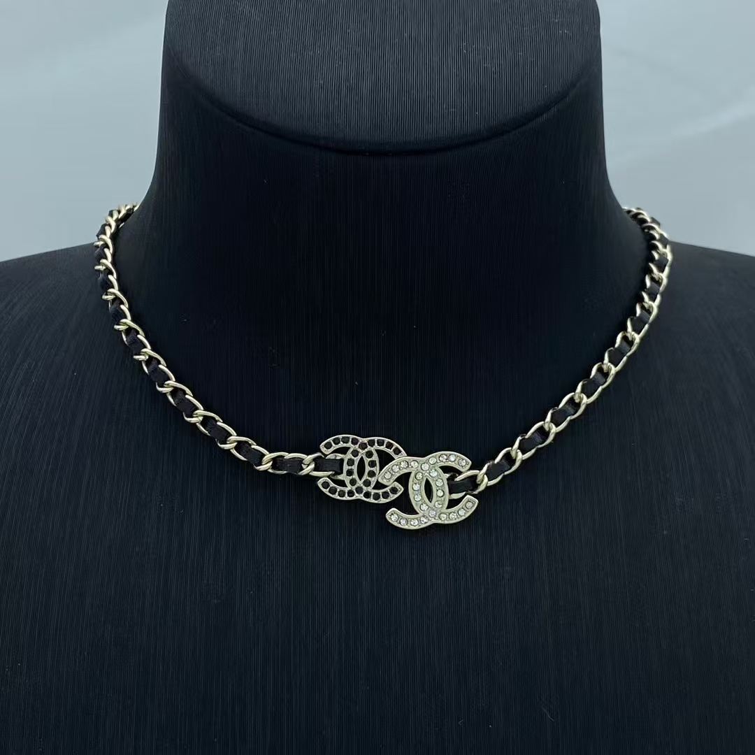 Chanel Leather Chain Choker Necklace - Original Replica Club