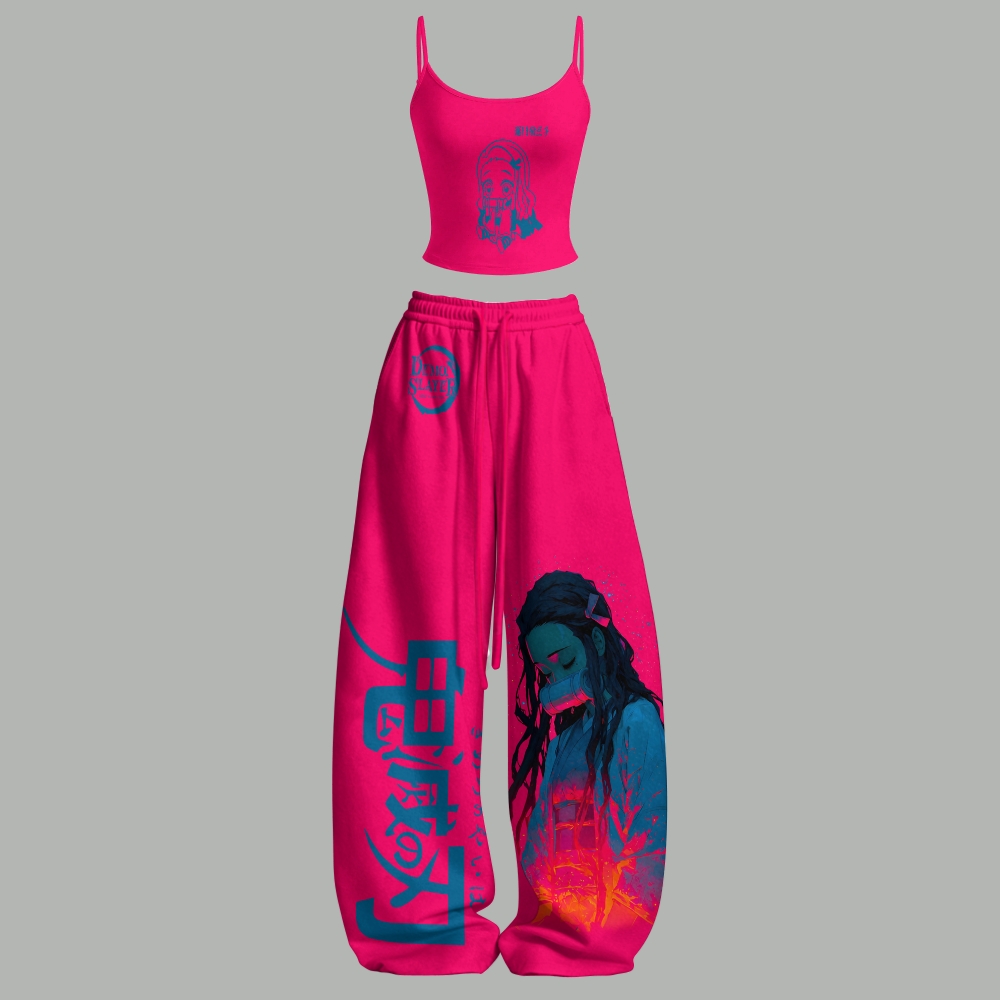 Demon Slayer Top & Elasticated Trousers Two-Piece Set