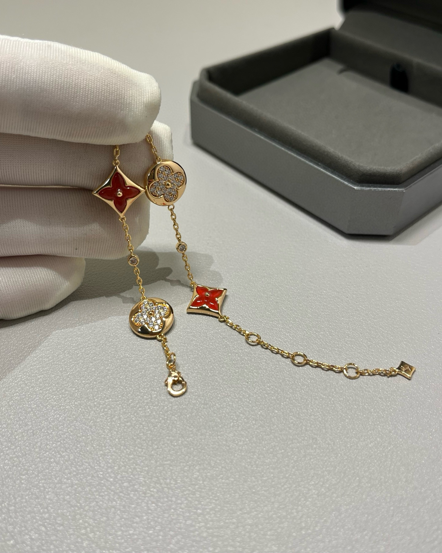 Louis Vuitton Red Color Blossom Bracelet - Original Replica Club