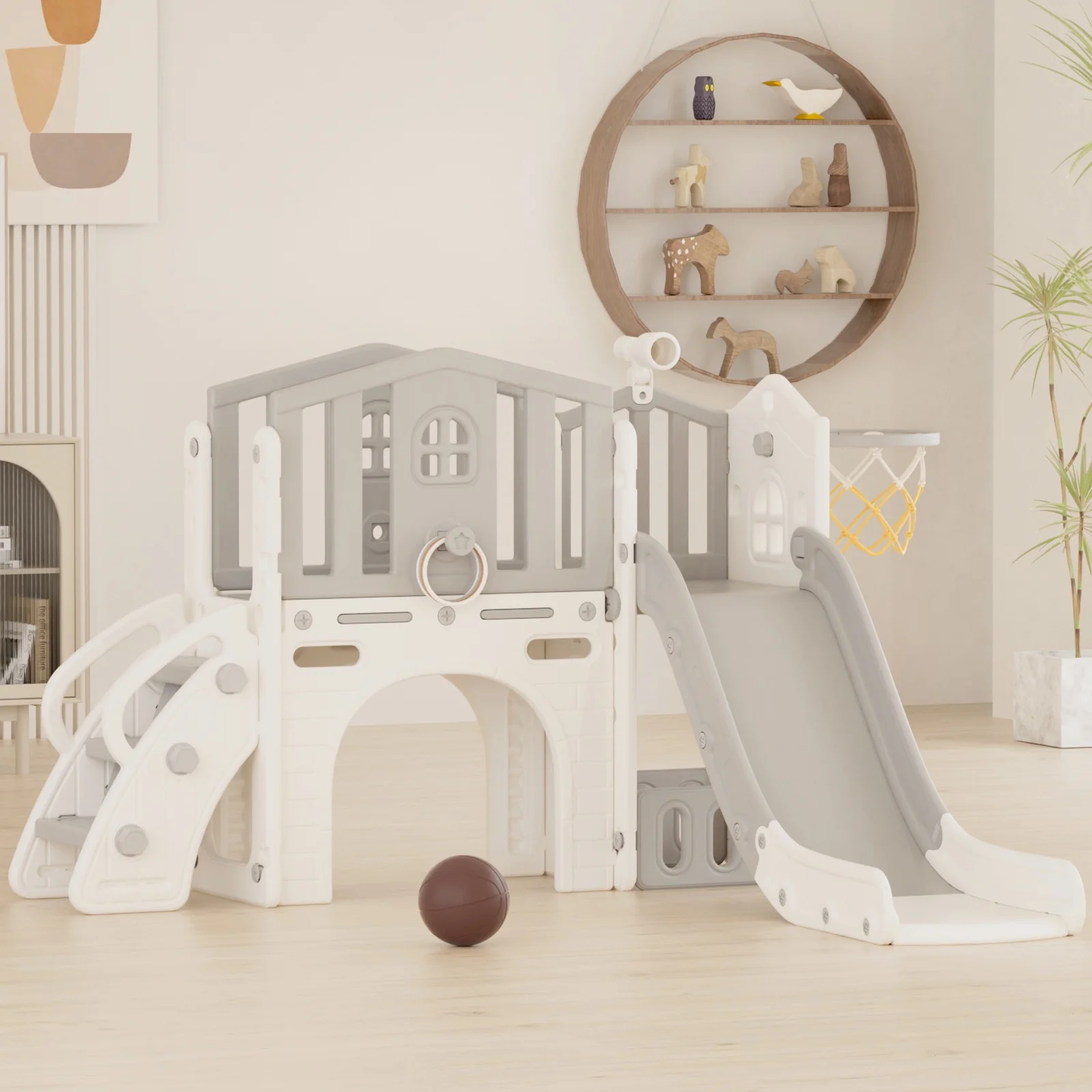 Korimefa 11-in-1 Toddler Slide Set with Golf, Basketball Hoop, Kids Slide for Toddlers Age 1-4, Climber Slip and Slides, Baby Outdoor Toys - Image 72
