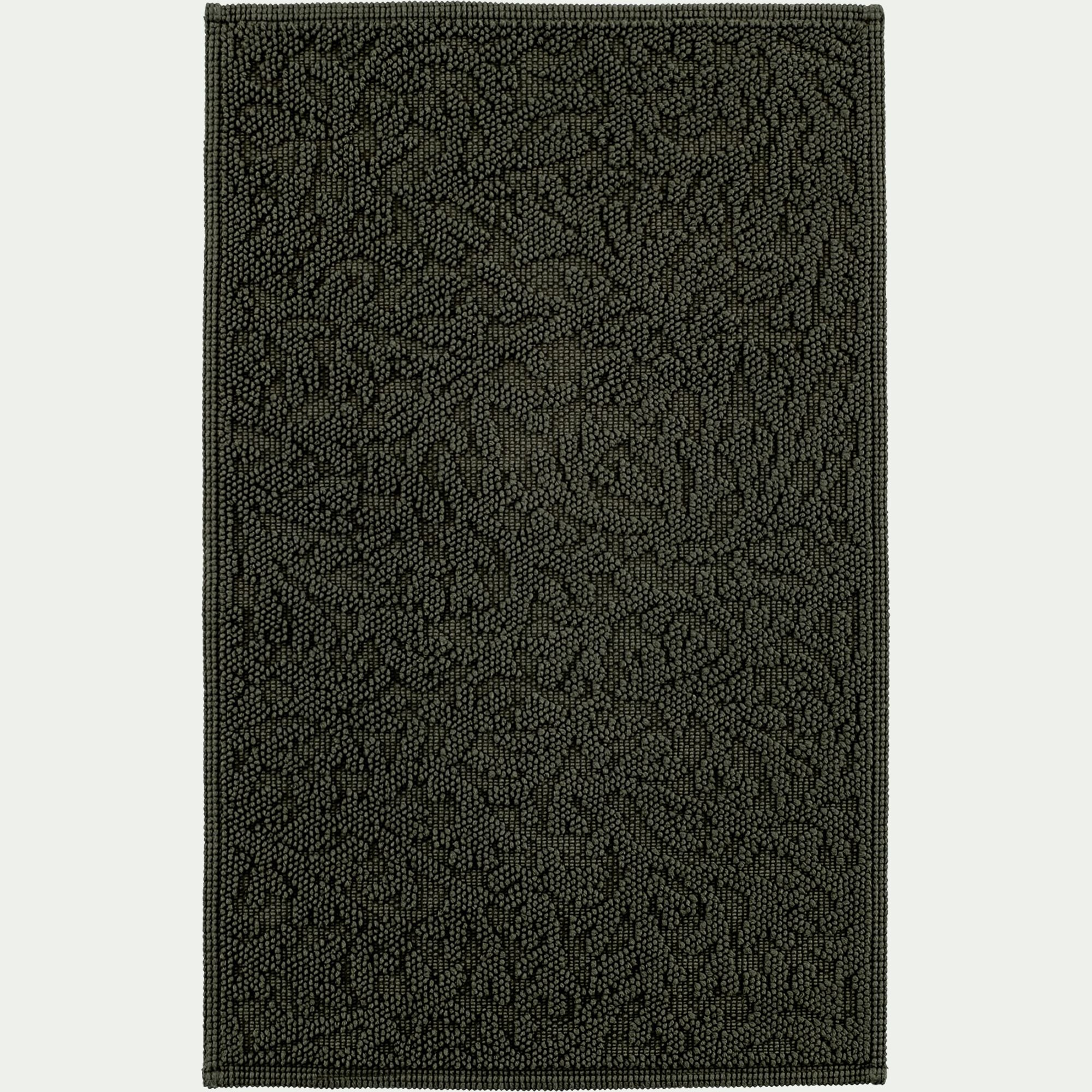 ELIPSO - Tapis de bain en coton jacquard 50x80cm - vert cèdre
