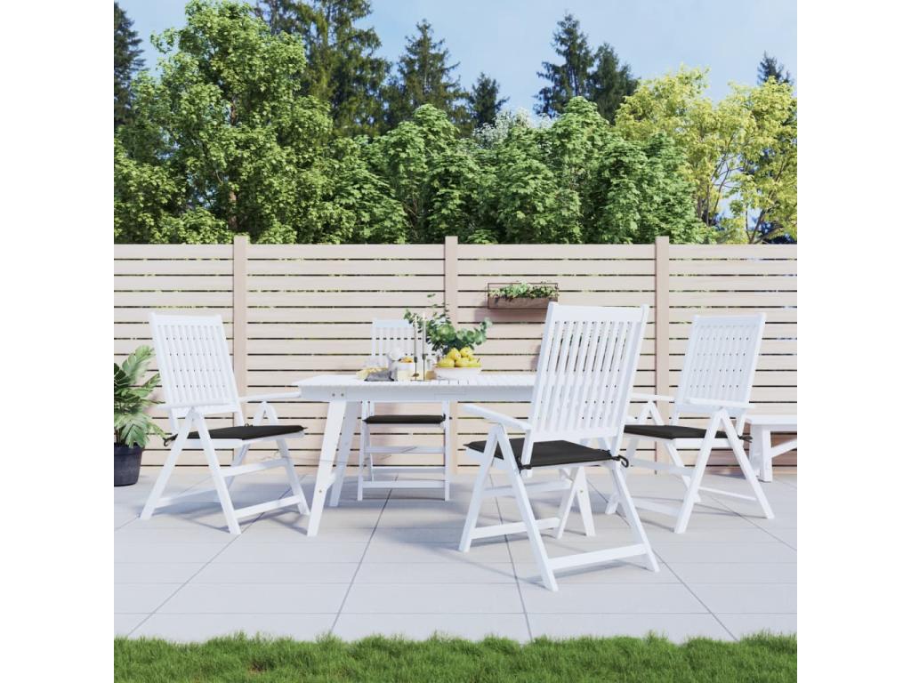 Cojines de silla de jardín 4 uds tela negro 40x40x3 cm