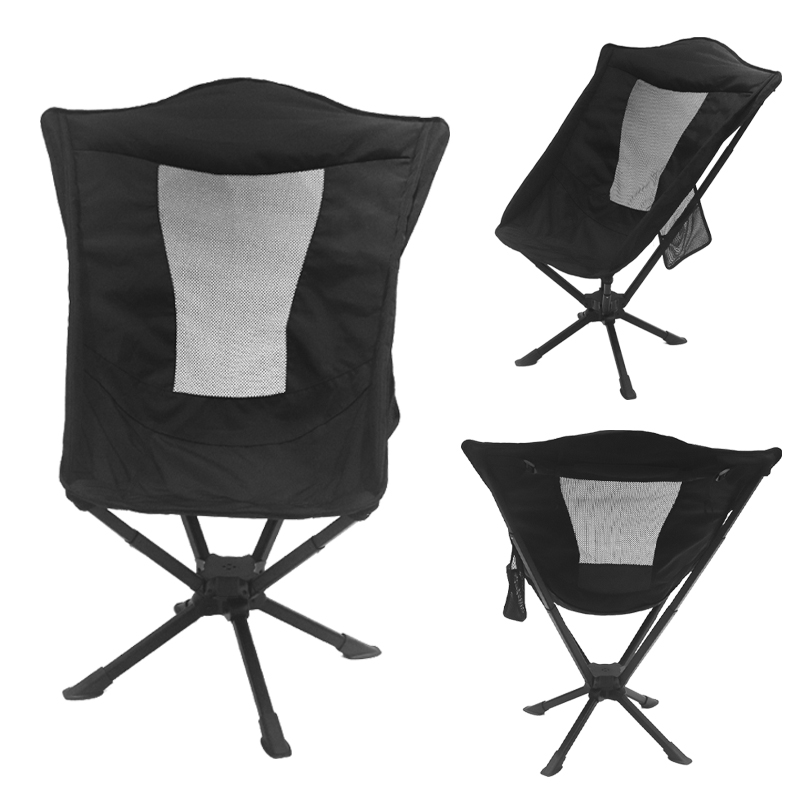 Modern 360-Degree Rotating High Backrest Ergonomic Foldable Portable Outdoor Garden Chair 600D Oxford Aluminum