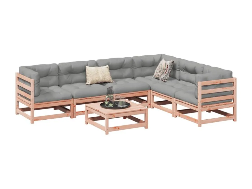 Set de sofás jardín 7 pzas con cojines Decoencanto