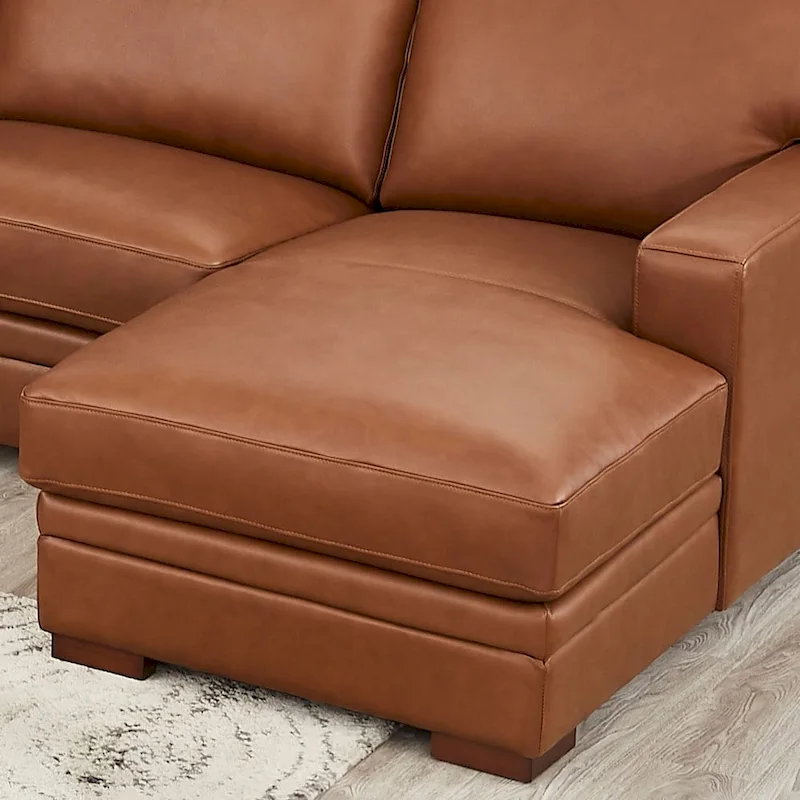 Hydeline Dillon Right-Facing Sectional Sofa with Chaise in Top Grain Leather