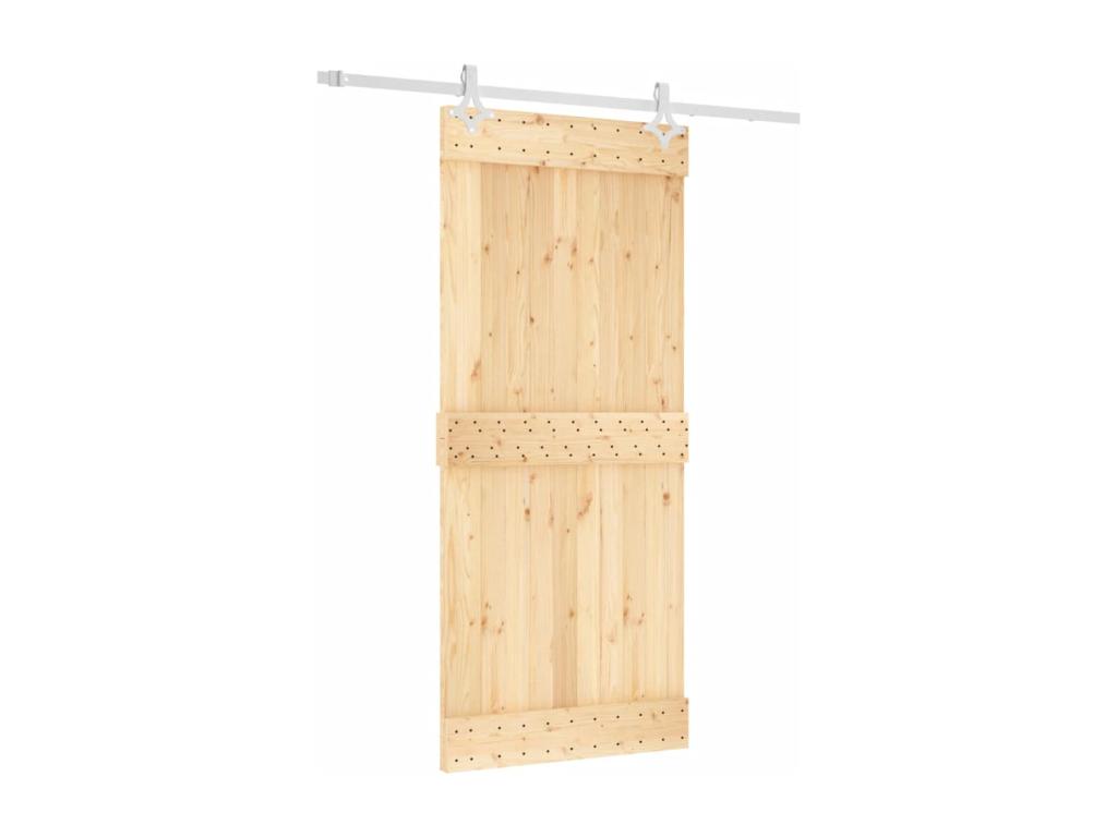 Puerta corredera con herrajes madera maciza de pino 90x210 cm