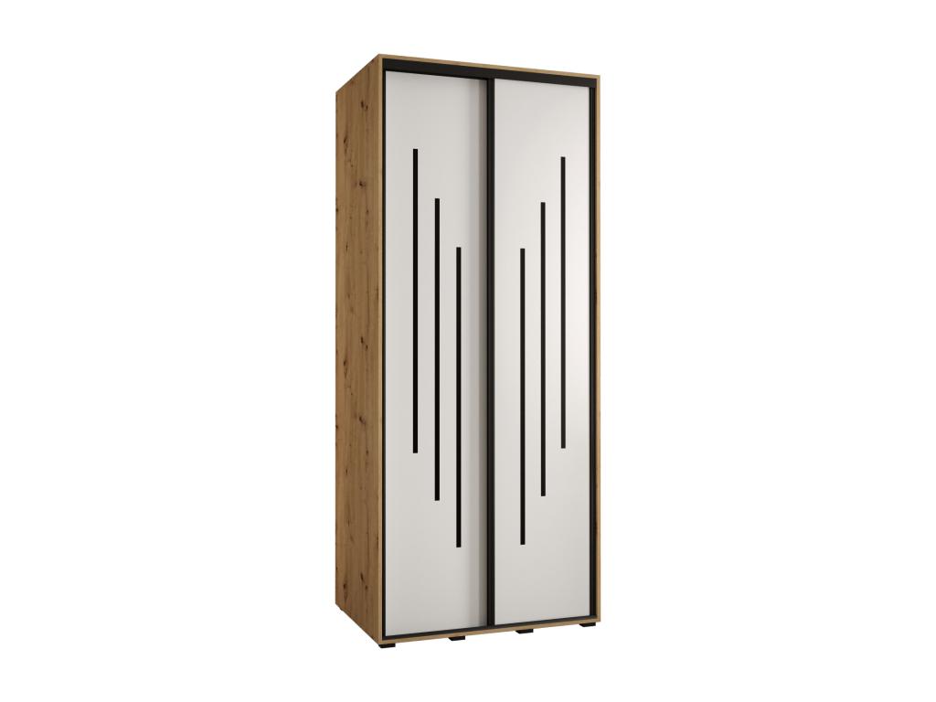 ARMARIO Cozetiq 8 DE PUERTAS CORREDERAS 235 - 2/110/45 2 puertas Artisan/Blanco/Negro