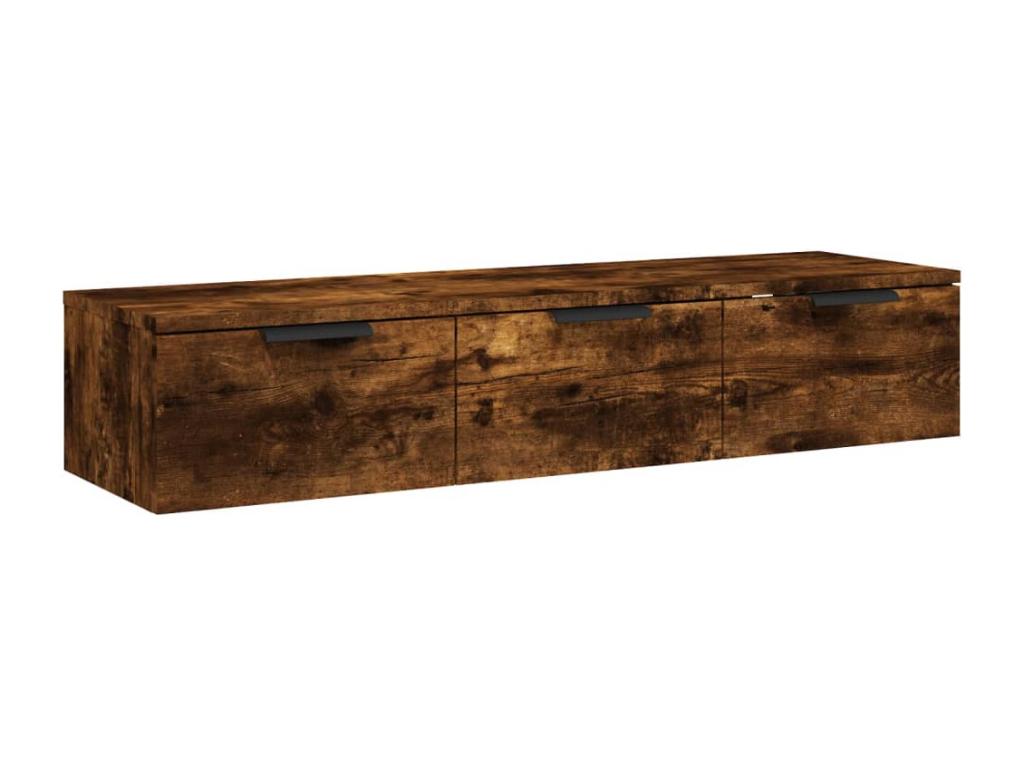 Armario de pared madera ingeniería roble ahumado 102x30x20 cm