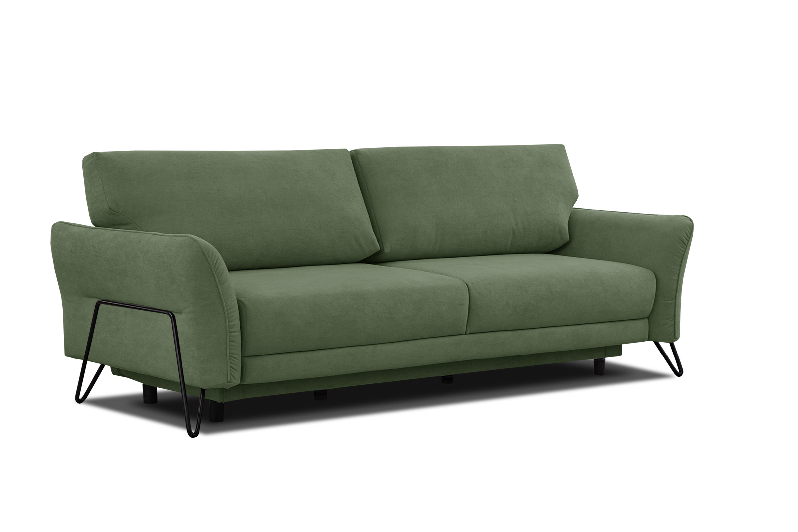 Sofá cama de 3 plazas en tela verde zn6994t2