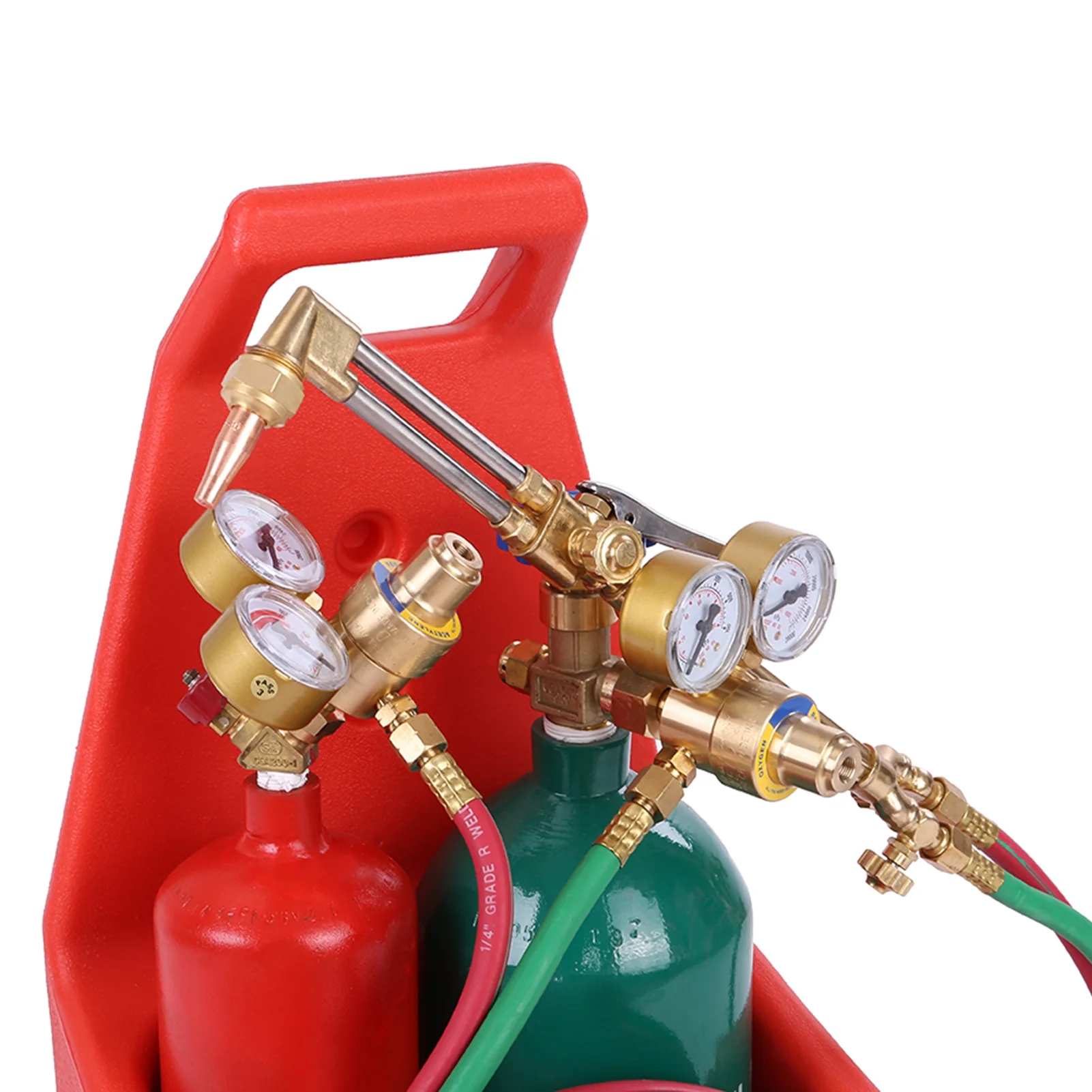 Oxy Acetylene Torch Kit Trendix Welding and Cutting Torch Set with Gauges & Hose for Metal Working, Includes 2 Tanks, 12-feet Hose Length - Image 6