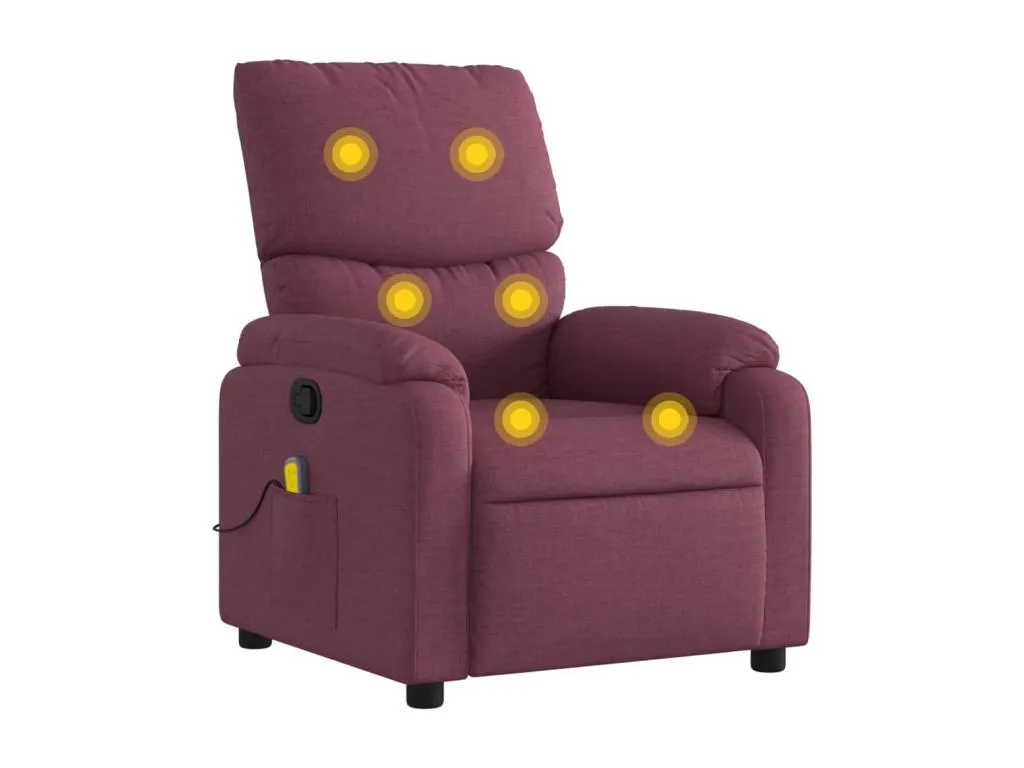 Sillón de masaje reclinable de tela color morado