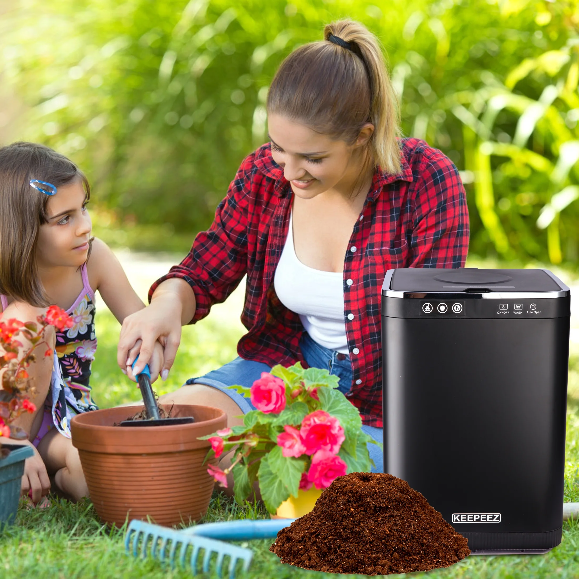 KEEPEEZ 4L Large Capacity Odoroster for Kitchen,Turn Food Waste to Fertilizer for Garden, Food Waste Compost Machineless Quiet Electric Comp - Image 7