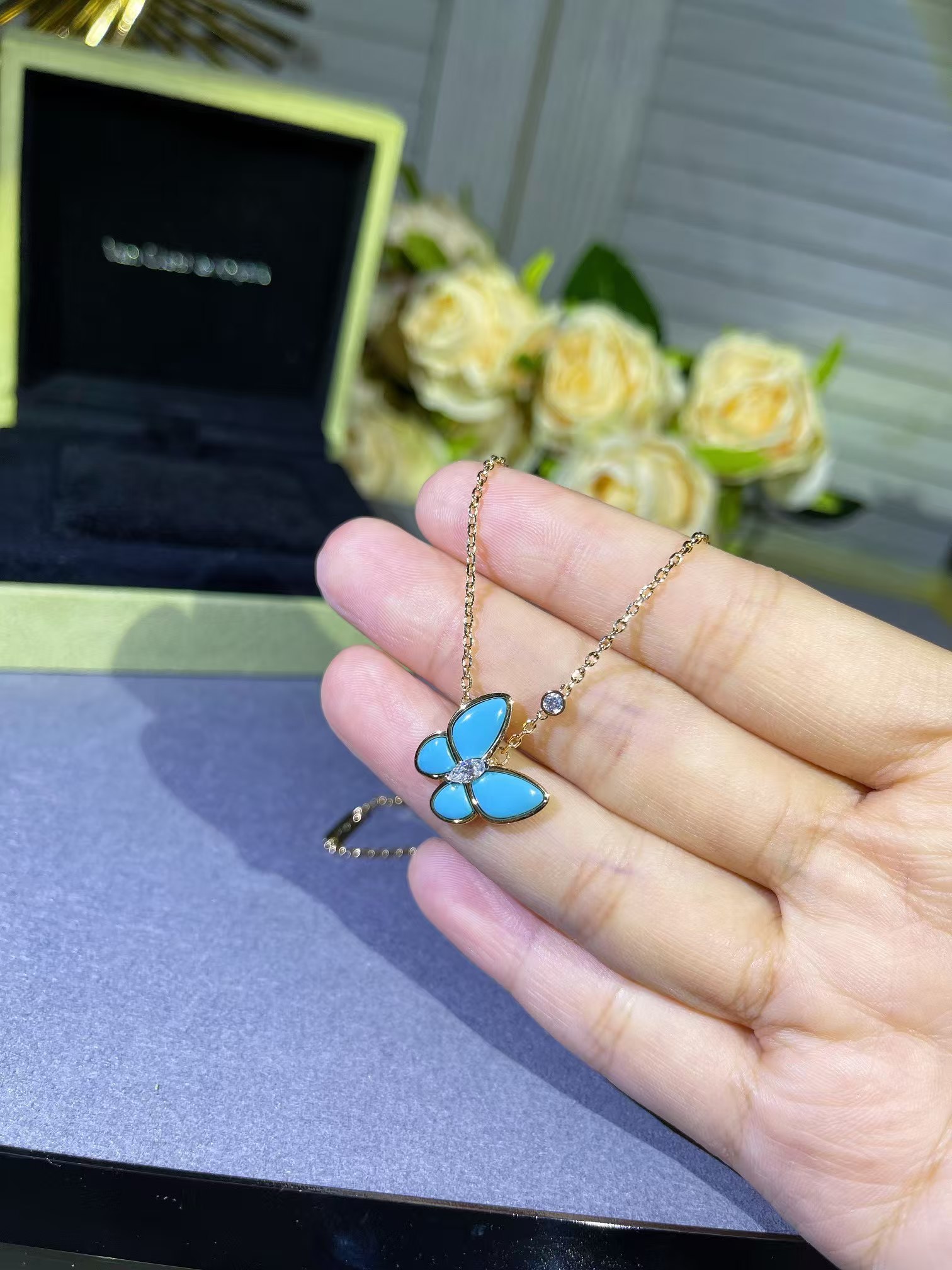 VCA Two Butterfly Pendant Necklace - Original Replica Club