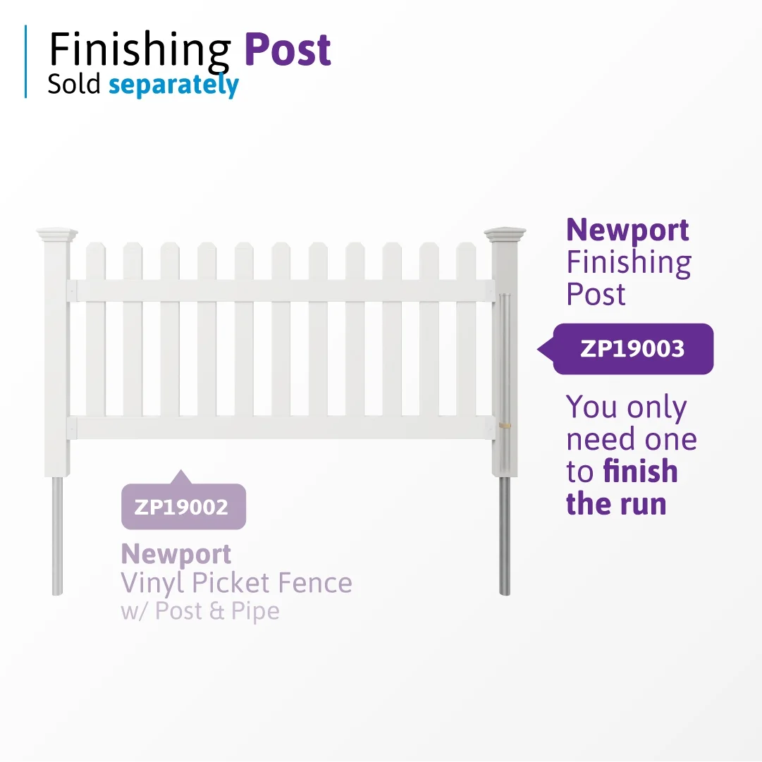 3ft H x 6ft W (1 Panel + 1 Post) No Dig WamBam Newport Fence Kit, White Vinyl Picket Fence, Easy Install Outdoor Fence for Backyard or Patio, DIY Decorative Fencing, ZP19002 - Image 6