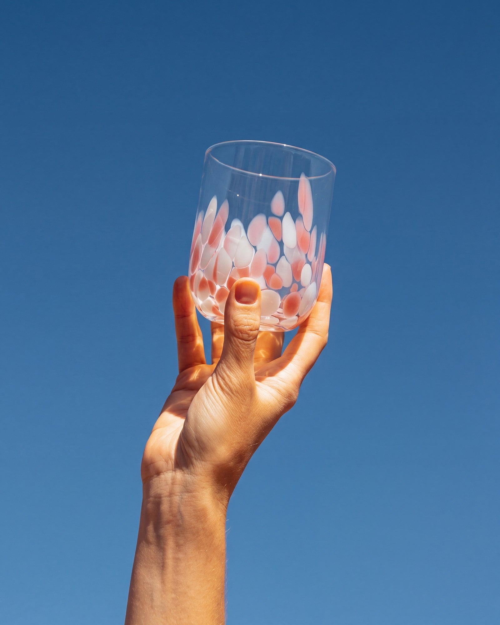 Alegria Glas groß rosé weiß