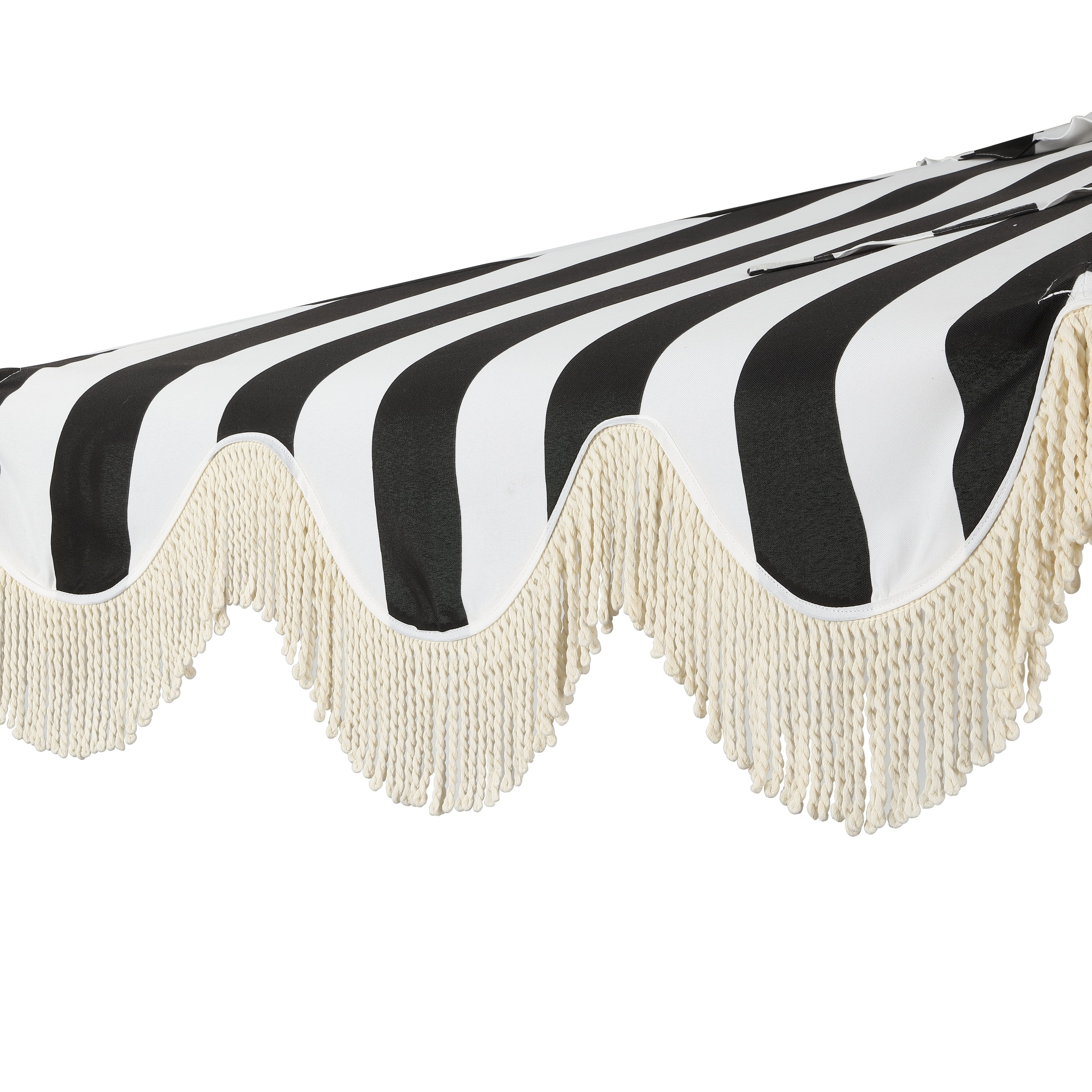 JONATHAN Y Beverly 9 ft. Half Market Patio Umbrella, Designer Classic Scalloped Fringe with Crank, Tilt Button and UV Protection, Blue/White/Cream, Dark Brown Pole - Image 38