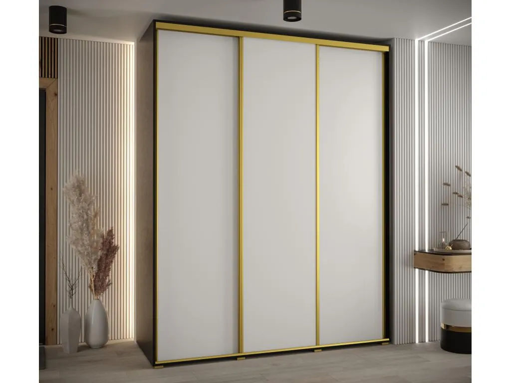 ARMARIO Luxmbls 1 DE PUERTAS CORREDERAS 235.2/200/45 3 puertas (Negro/Blanco/Oro) 45217RPRU