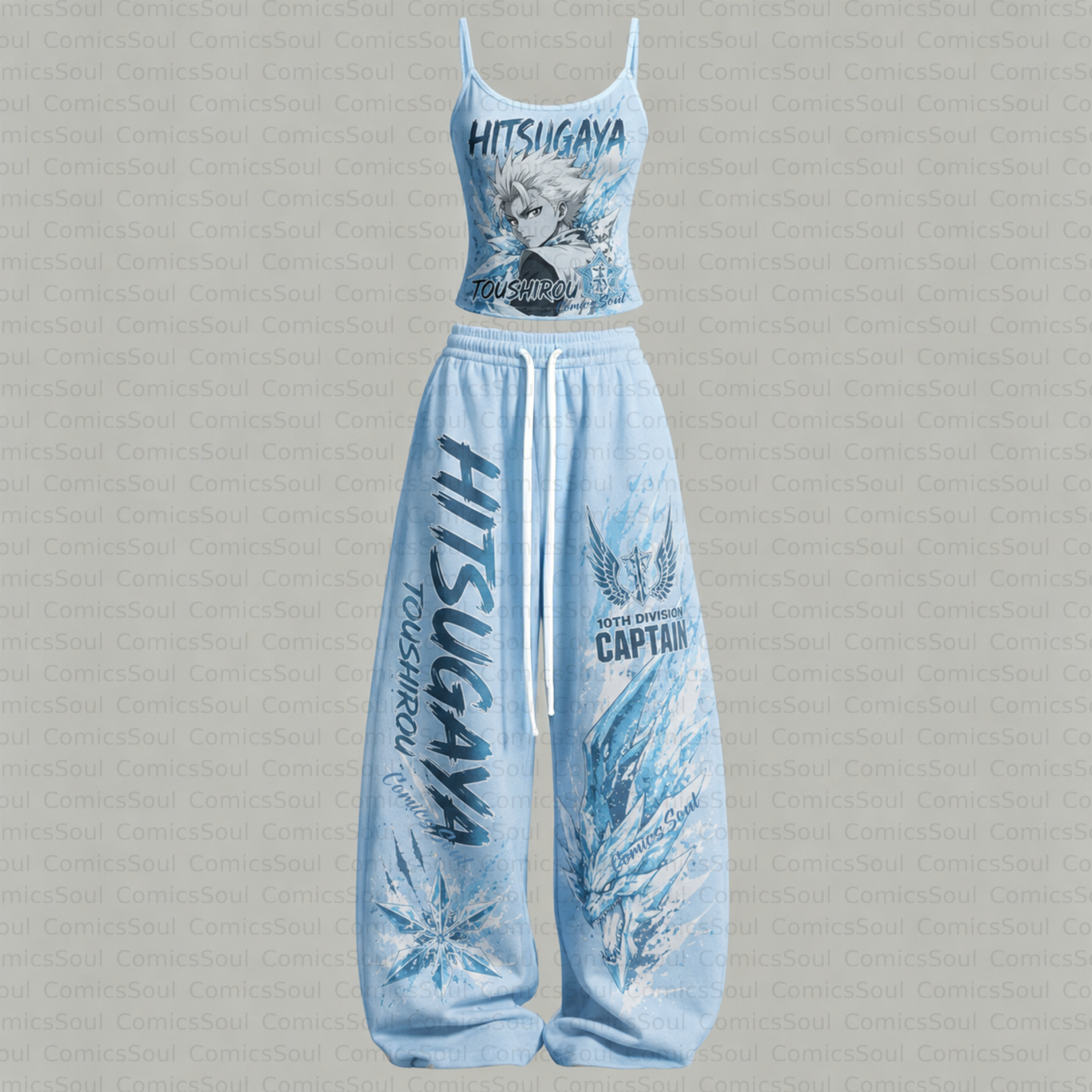 BLEACH Top & Elasticated Trousers Two-Piece Set