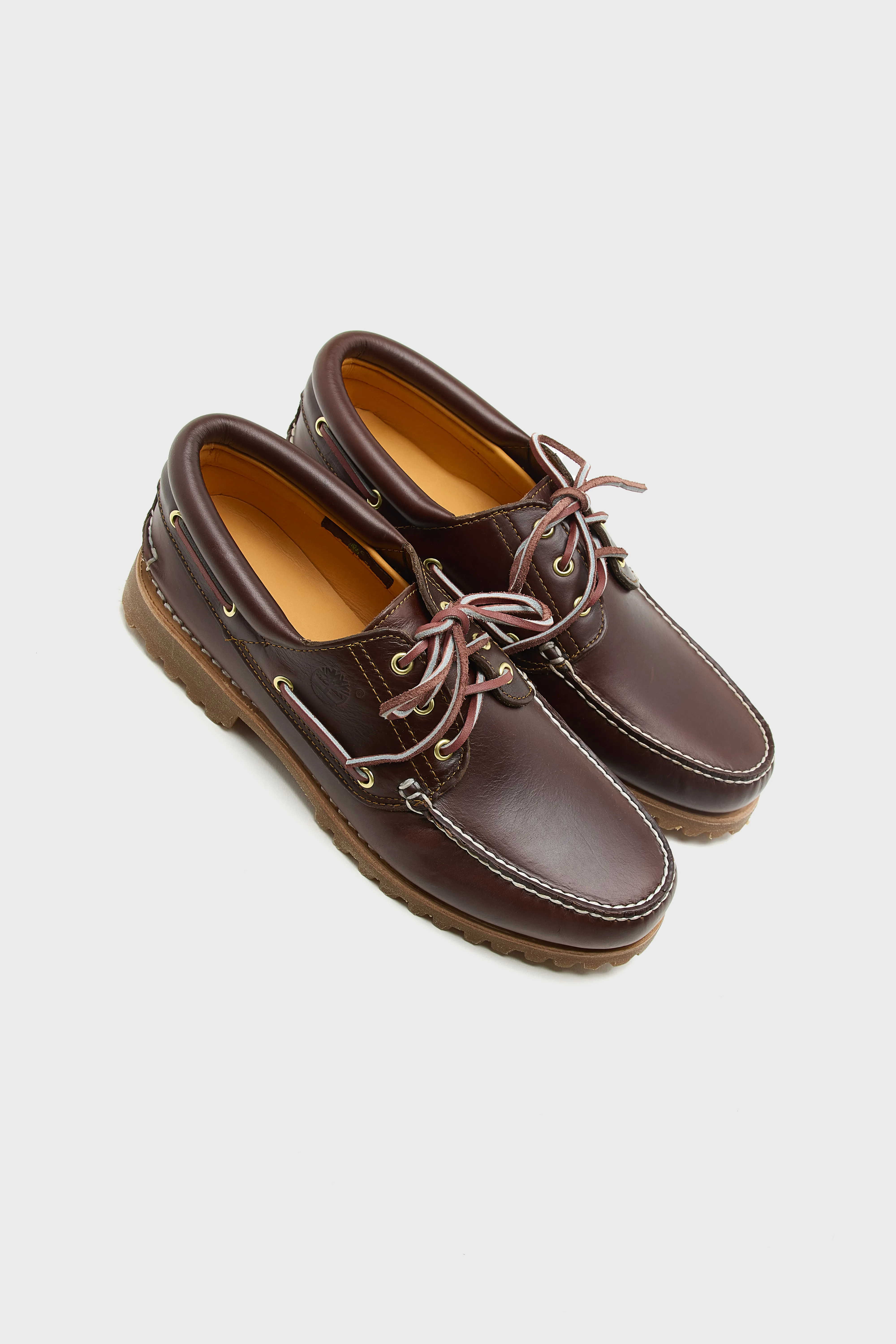 Bellerose Authentic 3-Eye Lug Boat Shoes for Men (252 / M / BROWN)