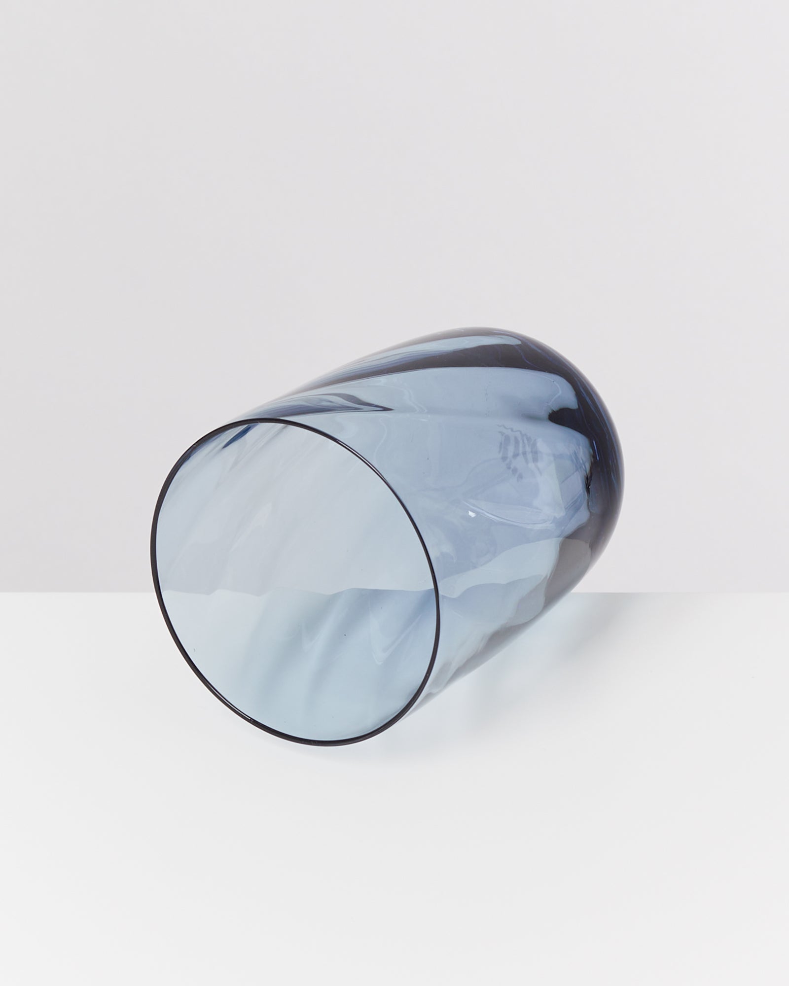 Calma Glas groß swirl blau